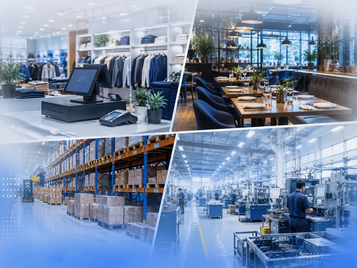 Industries served by BepaarApp — retail, restaurants, distribution and more
